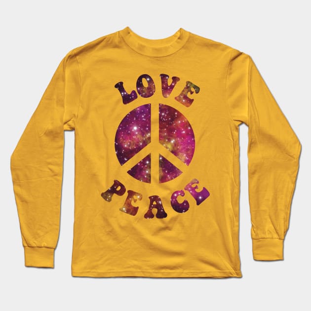 Love, Peace (warm color version) Long Sleeve T-Shirt by starwilliams